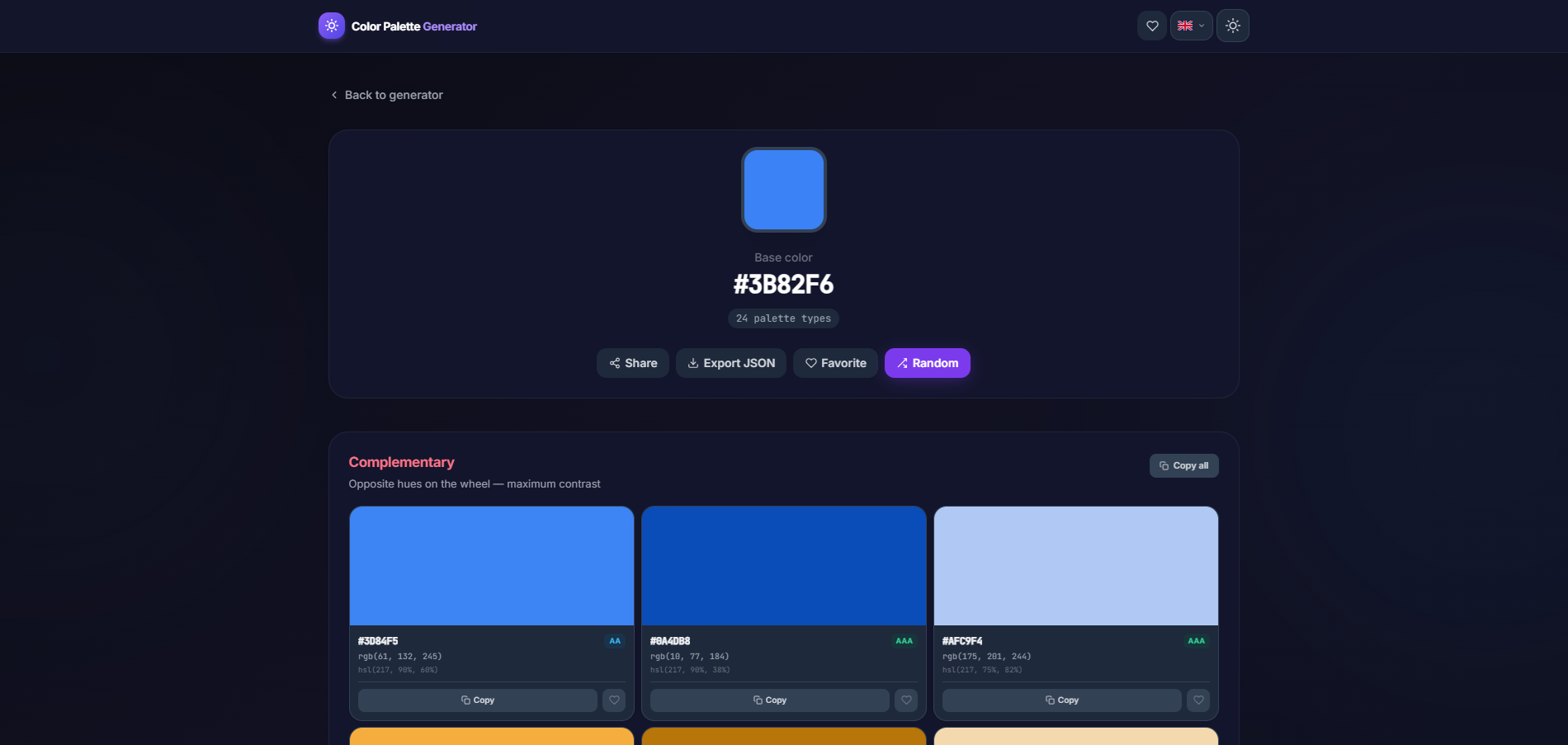 Color Palette Generator